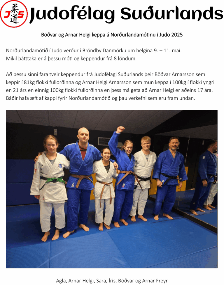 Böðvar og Arnar Helgi keppa á Norðurlandamótinu í Judo 2025